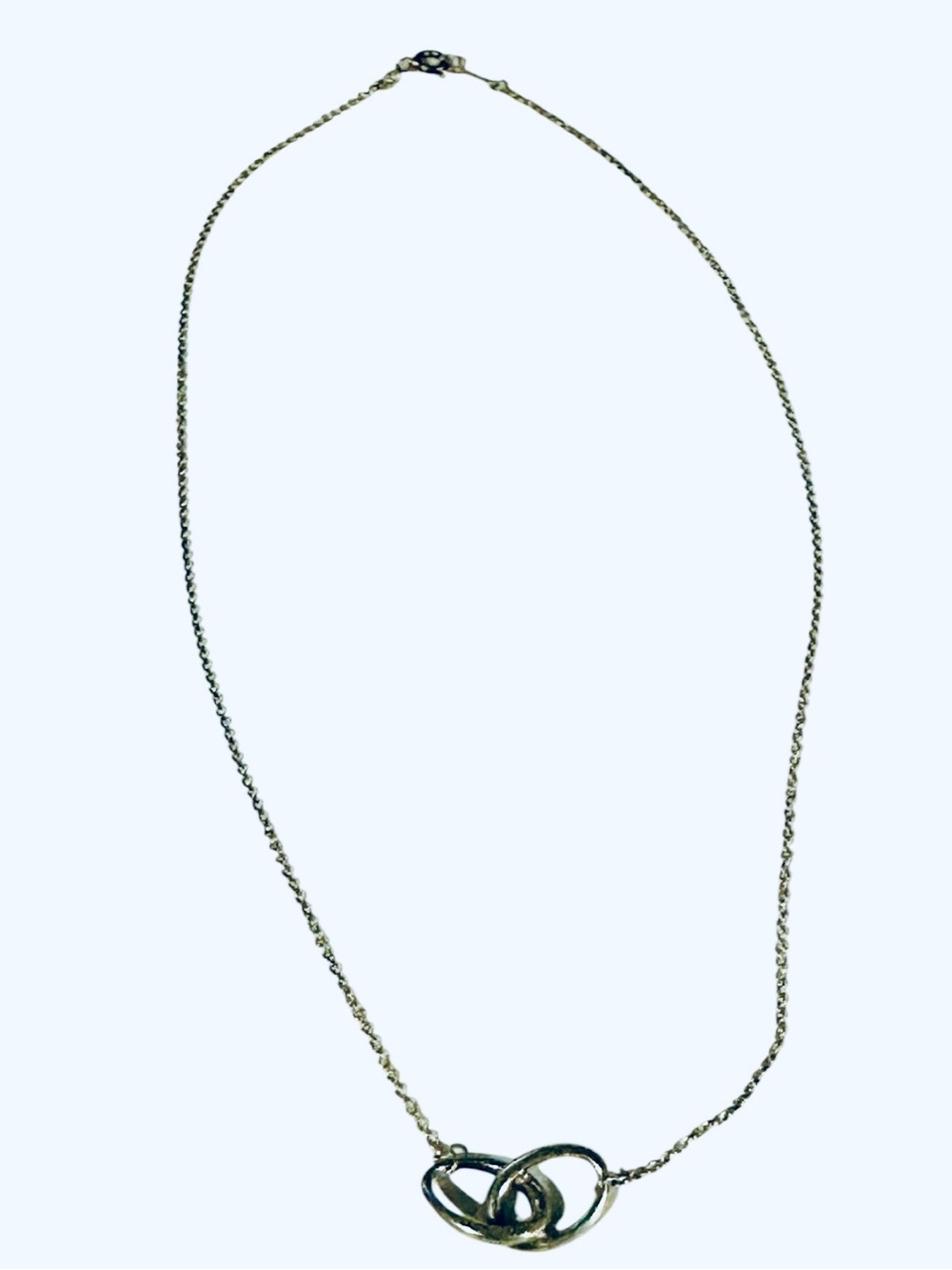 Tiffany & Co. Elsa Peretti Double Loop Necklace - Sterling Silver 16” Authentic